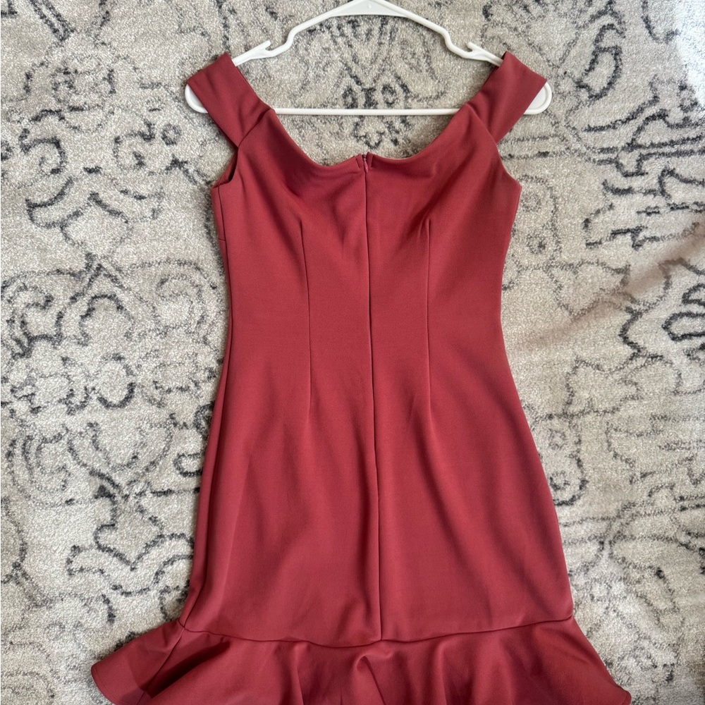Hello Molly Off-Shoulder Ruffle Dress - Rose - Picture 2 of 4